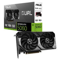 Asus DUAL RTX5060 OC, PCIe5, 8GB DDR7, HDMI, 3 DP, 2565MHz Clock, Overclocked, Compact SFF-Ready