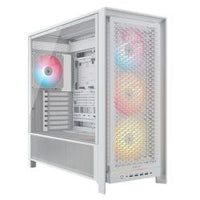 Corsair FRAME 5000D RS Modular Gaming Case w/ Glass Side, E-ATX, 4x ARGB Fans, InfiniRail Fan Mounting, USB-C, ARGB Strip, Asus BTF Compatible, White