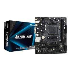 Asrock A520M-HDV, AMD A520, AM4, Micro ATX, 2 DDR4, VGA, DVI, HDMI, M.2