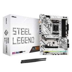 Asrock B650 STEEL LEGEND WIFI, AMD B650, AM5, ATX, 4 DDR5, HDMI, DP, Wi-Fi 6E, 2.5G LAN, PCIe5, RGB, 3x M.2