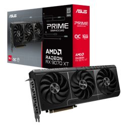 Asus PRIME RX9070 XT OC, PCIe5, 16GB DDR6, HDMI, 3 DP, 3030MHz Clock, Overclocked, Compact SFF-Ready