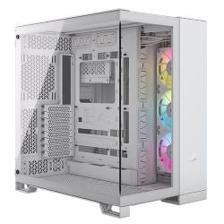 Corsair 6500X RGB iCUE Link Dual Chamber Gaming Case w/ Glass Side & Front, ATX, 3x RGB Fans, Mesh Panels, USB-C, Asus BTF Compatible, White