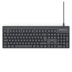 Hama CK-100 Wired USB Multimedia Keyboard, AI Assistant, Quiet Keys, Detachable Cable, Black