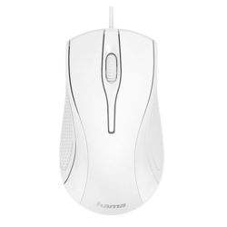 Hama MC-200 Wired Optical Mouse, 1000 DPI, USB, 3 Buttons, White