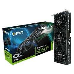Palit RTX5060 Ti Infinity 3 OC, PCIe5, 8GB DDR7, HDMI, 3 DP, 2662MHz Clock, Overclocked, Compact SFF-Ready