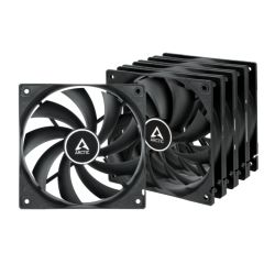 Arctic F12 Low Noise 12cm Case Fans (5 Pack), Black, 9 Blades, Fluid Dynamic, 1350 RPM, Value Pack - Thumbnail 2